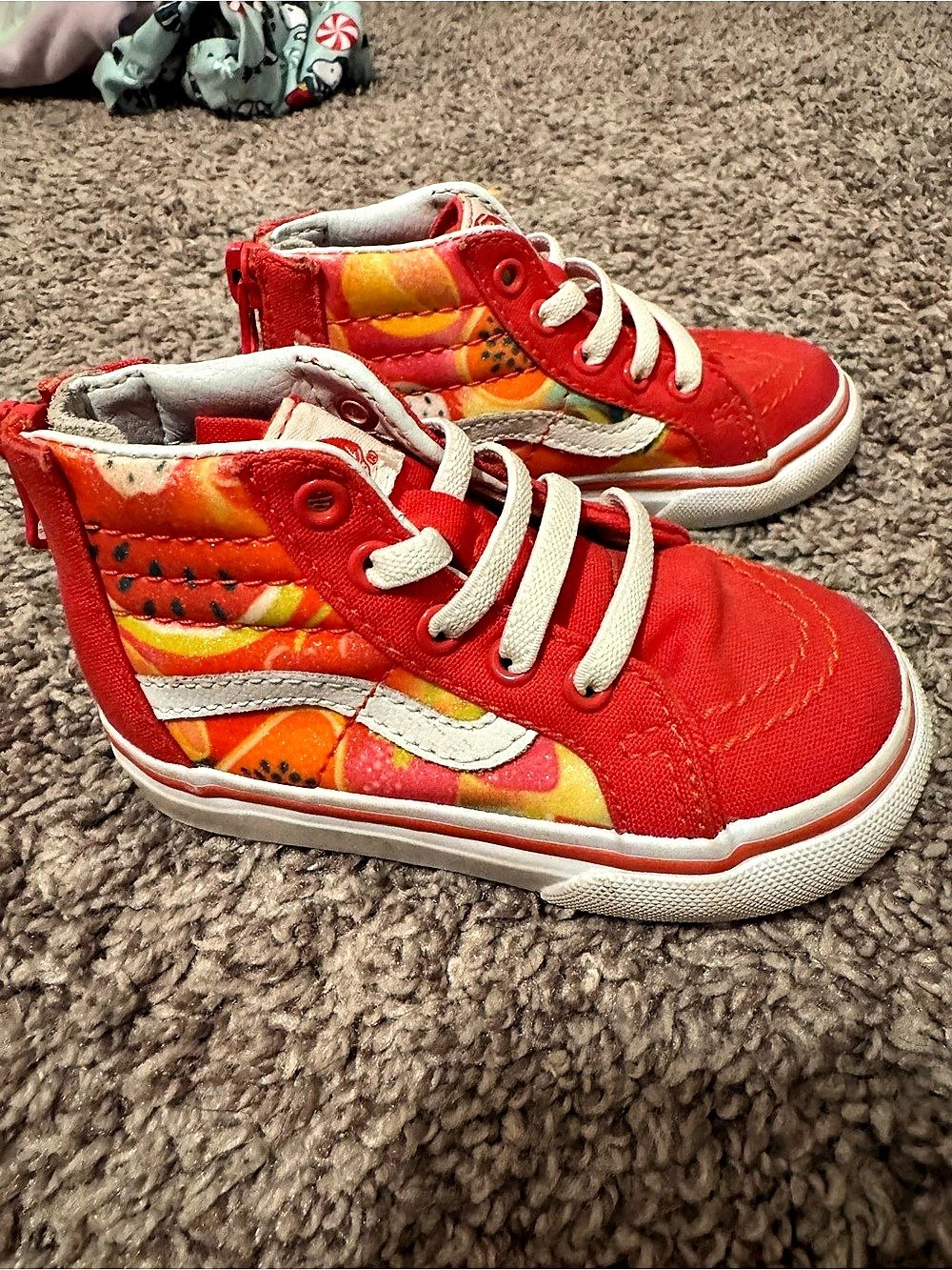 Vans Toddler Sk8-Hi Zip High-Top Sneakers Red & Orange Kids US size toddler 5.5